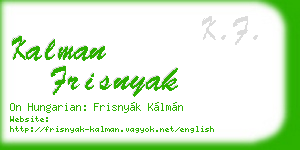 kalman frisnyak business card